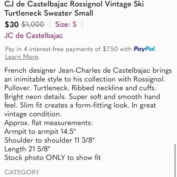 JC de Castelbajac Rossignol Vintage Ski Turtleneck Sweater Small - Picture 14 of 14